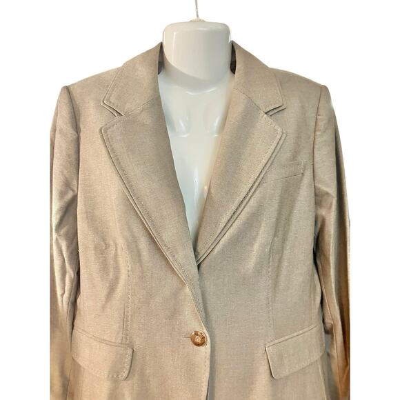 Antonio Melani Women's Tan 2-Button Front Long Sleeve Career Chic Blazer SZ 14 - Picture 4 of 8